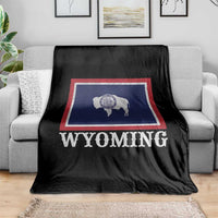 Vintage State of Wyoming Flag Bison Cheyenne Jackson Hole Throw Blanket