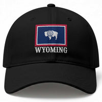 Vintage State of Wyoming Flag Bison Cheyenne Jackson Hole Baseball Cap