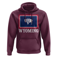 Vintage State of Wyoming Flag Bison Cheyenne Jackson Hole Hoodie