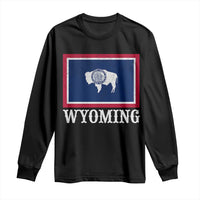 Vintage State of Wyoming Flag Bison Cheyenne Jackson Hole Long Sleeve Shirt