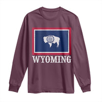 Vintage State of Wyoming Flag Bison Cheyenne Jackson Hole Long Sleeve Shirt