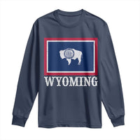 Vintage State of Wyoming Flag Bison Cheyenne Jackson Hole Long Sleeve Shirt