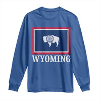 Vintage State of Wyoming Flag Bison Cheyenne Jackson Hole Long Sleeve Shirt
