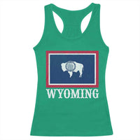 Vintage State of Wyoming Flag Bison Cheyenne Jackson Hole Racerback Tank Top