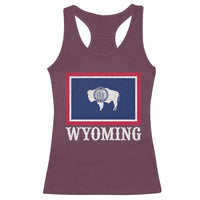 Vintage State of Wyoming Flag Bison Cheyenne Jackson Hole Racerback Tank Top