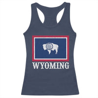 Vintage State of Wyoming Flag Bison Cheyenne Jackson Hole Racerback Tank Top