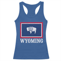 Vintage State of Wyoming Flag Bison Cheyenne Jackson Hole Racerback Tank Top