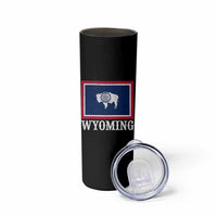 Vintage State of Wyoming Flag Bison Cheyenne Jackson Hole Skinny Tumbler