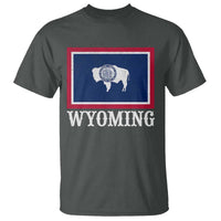 Vintage State of Wyoming Flag Bison Cheyenne Jackson Hole T Shirt