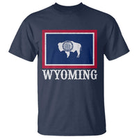Vintage State of Wyoming Flag Bison Cheyenne Jackson Hole T Shirt