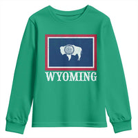 Vintage State of Wyoming Flag Bison Cheyenne Jackson Hole Youth Sweatshirt