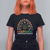 Hispanic Heritage Month T Shirt For Women Hispanic Countries Rainbow Flag Sunflower - Wonder Print Shop