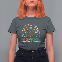 Hispanic Heritage Month T Shirt For Women Hispanic Countries Rainbow Flag Sunflower - Wonder Print Shop
