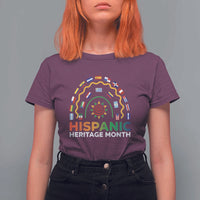 Hispanic Heritage Month T Shirt For Women Hispanic Countries Rainbow Flag Sunflower - Wonder Print Shop