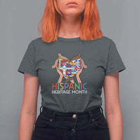 Hispanic Heritage Month T Shirt For Women Latino Countries Flag Heart Puzzle - Wonder Print Shop