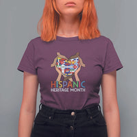 Hispanic Heritage Month T Shirt For Women Latino Countries Flag Heart Puzzle - Wonder Print Shop