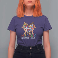 Hispanic Heritage Month T Shirt For Women Latino Countries Flag Heart Puzzle - Wonder Print Shop