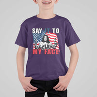 Say It To My Face Harris T Shirt For Kid American Flag Presidential Election 2024 - Wonder Print Shop