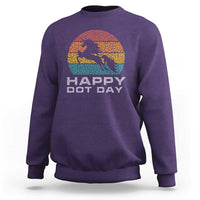 Happy Dot Day Sweatshirt Unicorn Retro Polka Dot Mythical Creatures - Wonder Print Shop