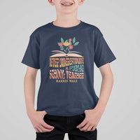 Harris Walz T Shirt For Kid Never Underestimate A Public School Teacher Floral Book - Wonder Print Shop