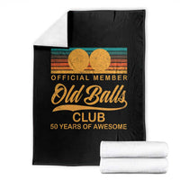 Funny 50th Birthday Throw Blanket Official Member Of The Old Ball Clubs Retro Sunset - Wonder Print Shop