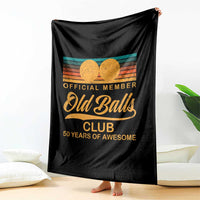 Funny 50th Birthday Throw Blanket Official Member Of The Old Ball Clubs Retro Sunset - Wonder Print Shop