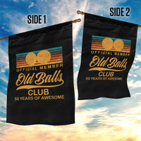 Funny 50th Birthday Garden Flag Official Member Of The Old Ball Clubs Retro Sunset - Wonder Print Shop