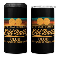 Funny 50th Birthday 4 in 1 Can Cooler Tumbler Official Member Of The Old Ball Clubs Retro Sunset - Wonder Print Shop