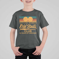 Funny 50th Birthday T Shirt For Kid Official Member Of The Old Ball Clubs Retro Sunset - Wonder Print Shop