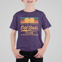 Funny 50th Birthday T Shirt For Kid Official Member Of The Old Ball Clubs Retro Sunset - Wonder Print Shop