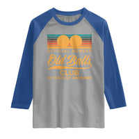 Funny 50th Birthday Raglan Shirt Official Member Of The Old Ball Clubs Retro Sunset - Wonder Print Shop