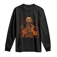 Funny Halloween Zombie Tung Tung Sahur Long Sleeve Shirt Italian Brainrot Meme - Wonder Print Shop