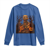 Funny Halloween Zombie Tung Tung Sahur Long Sleeve Shirt Italian Brainrot Meme - Wonder Print Shop