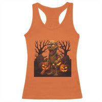 Funny Halloween Zombie Tung Tung Sahur Racerback Tank Top Italian Brainrot Meme - Wonder Print Shop