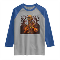 Funny Halloween Zombie Tung Tung Sahur Raglan Shirt Italian Brainrot Meme - Wonder Print Shop