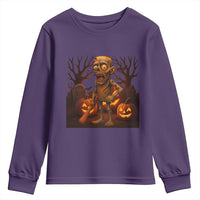 Funny Halloween Zombie Tung Tung Sahur Youth Sweatshirt Italian Brainrot Meme - Wonder Print Shop