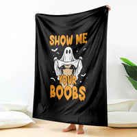 Funny Halloween Show Me Your Boobs Throw Blanket Halloween Adult Humor Spooky Ghost - Wonder Print Shop