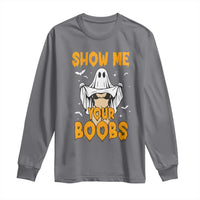 Funny Halloween Show Me Your Boobs Long Sleeve Shirt Halloween Adult Humor Spooky Ghost - Wonder Print Shop