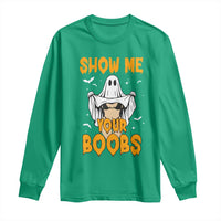 Funny Halloween Show Me Your Boobs Long Sleeve Shirt Halloween Adult Humor Spooky Ghost - Wonder Print Shop