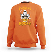 Funny Halloween Show Me Your Boobs Sweatshirt Halloween Adult Humor Spooky Ghost - Wonder Print Shop