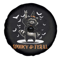 Funny Spooky And Feral Raccon Halloween Spare Tire Cover Racoon Lover - Wonder Print Shop