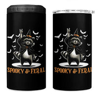 Funny Spooky And Feral Raccon Halloween 4 in 1 Can Cooler Tumbler Racoon Lover - Wonder Print Shop