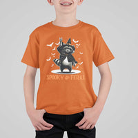 Funny Spooky And Feral Raccon Halloween T Shirt For Kid Racoon Lover - Wonder Print Shop