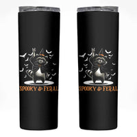 Funny Spooky And Feral Raccon Halloween Skinny Tumbler Racoon Lover - Wonder Print Shop