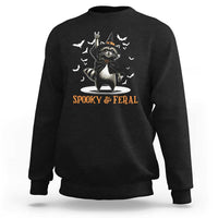 Funny Spooky And Feral Raccon Halloween Sweatshirt Racoon Lover - Wonder Print Shop