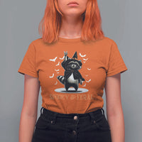 Funny Spooky And Feral Raccon Halloween T Shirt For Women Racoon Lover - Wonder Print Shop