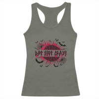 Funny Halloween Bat Shit Crazy Racerback Tank Top Horror Spider Web - Wonder Print Shop