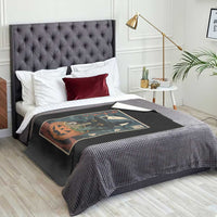 Funny Spooky Black Cat Eating Ramen Kawaii Japanese Halloween Throw Blanket - Wonder Print Shop