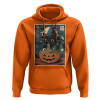 Funny Spooky Black Cat Eating Ramen Kawaii Japanese Halloween Hoodie - Wonder Print Shop