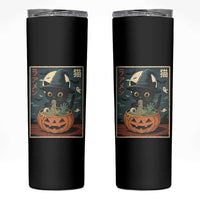 Funny Spooky Black Cat Eating Ramen Kawaii Japanese Halloween Skinny Tumbler - Wonder Print Shop